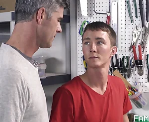 Harsh Enjoy For His Tiny Stud Chp 1: Dad\'s Implement Bench - Jacob Armstrong - Dad, Austin Armstrong - Son, Physician - Dr Cub