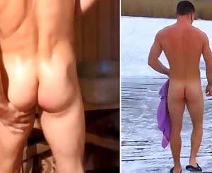 Secretly filming a heterosexual RUSSIAN Dude washing in a sauna